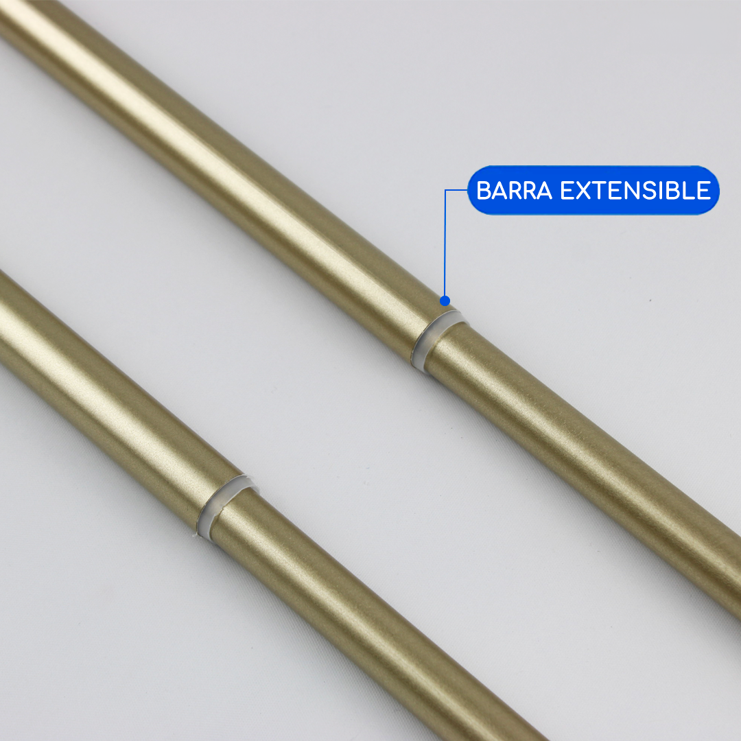 Barras De Cortina 19mm Extensibles Metálicas 120-210 Cm (DORADO)