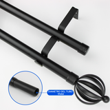 Barras De Cortina 19mm Extensibles Metálicas 160-300 Cm (NEGRO)