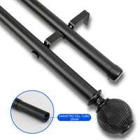 Barras De Cortina 25mm Extensibles Metálicas 120-210 Cm (NEGRO)