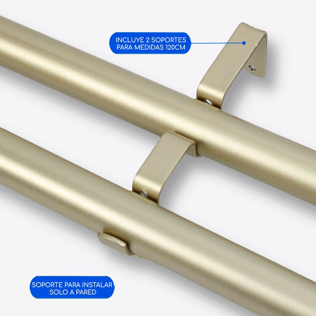 Barras De Cortina 25mm Extensibles Metálicas 120-210 Cm (DORADO)