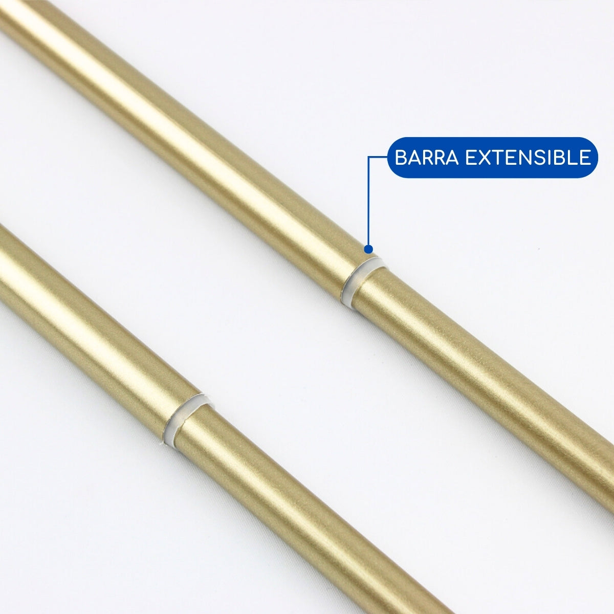 Barras De Cortina 19mm Extensibles Metálicas 120-210 Cm (DORADO)