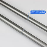 Barras De Cortina 19mm Extensibles Metálicas 120-210 Cm (PLATEADO)
