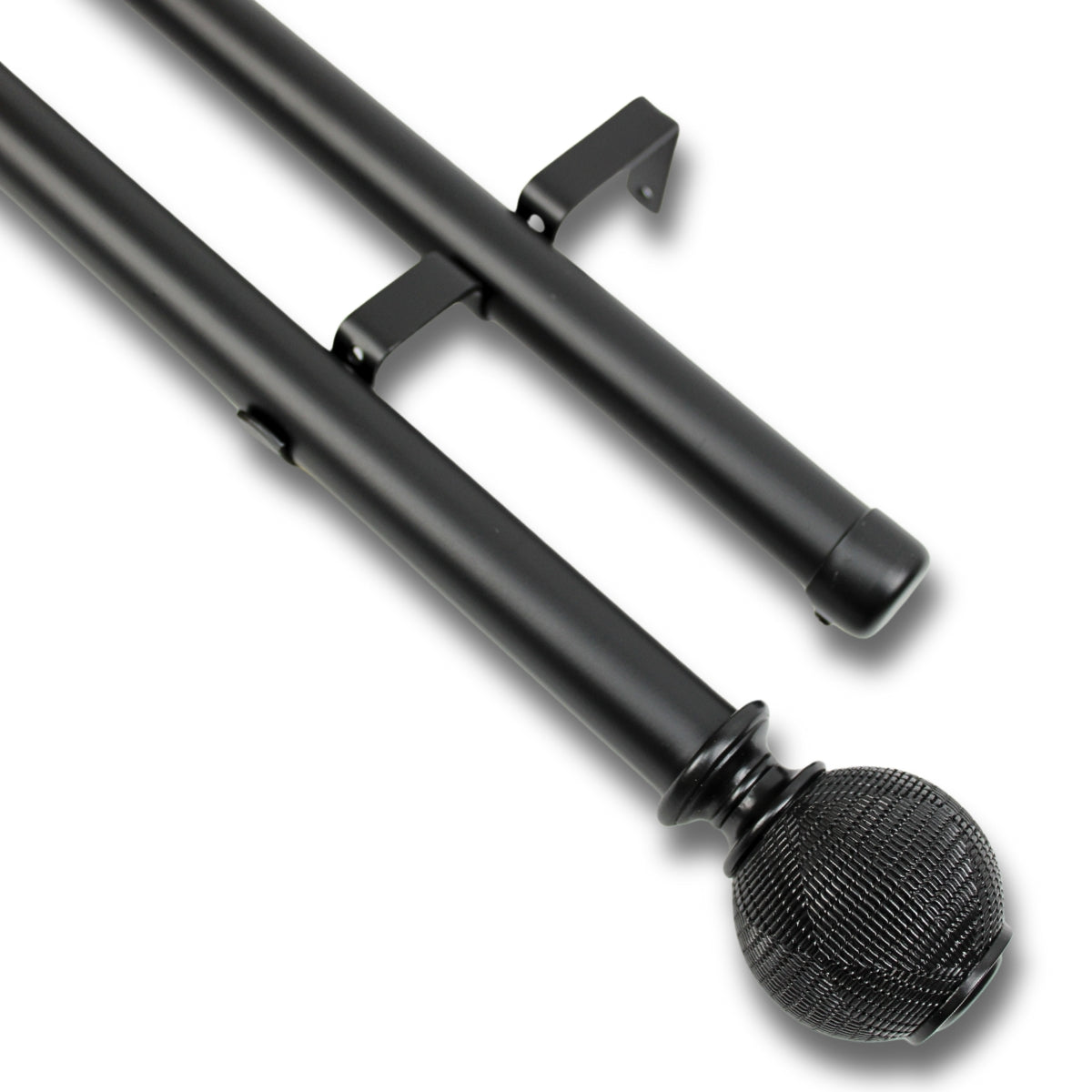 Barras De Cortina 25mm Extensibles Metálicas 120-210 Cm (NEGRO)