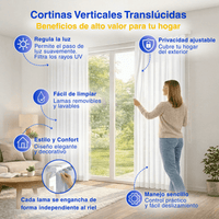 Cortina Roller Vertical 1 Paño Con Riel Blanca Guiza