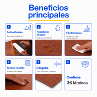 Piso Vinílico Autoadhesivo 91,44x15,24cm Antideslizante 5m2 36 piezas Marron Guiza
