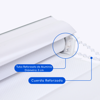 Cortina Roller Duo Blackout 80% Día Y Noche - Blanco