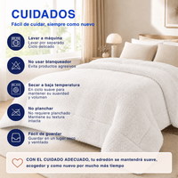 Plumón Cobertor Chiporro Premium Doble Textura Invierno Blanco Guiza