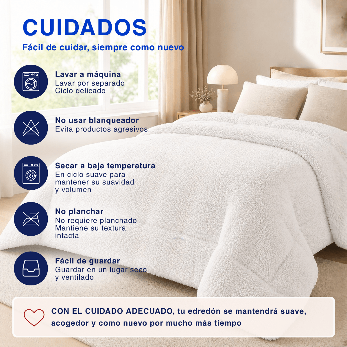 Plumón Cobertor Chiporro Premium Doble Textura Invierno Blanco Guiza