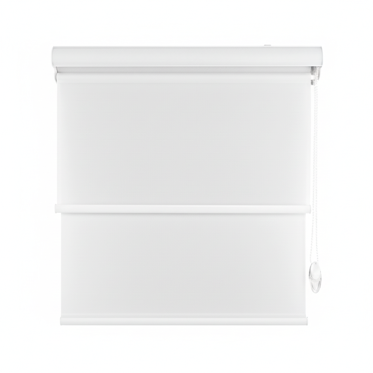 Cortina Roller Blackout 2 Paño Doble Con Visillo CON CENEFA - BLANCO LISO