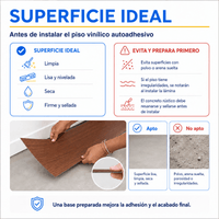 Piso Vinílico Autoadhesivo 91,44x15,24cm Antideslizante 5m2 36 piezas Marron Guiza