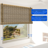 Cortina Roller Bambu Persiana Enrollable - CAFE RAYAS OSCURAS