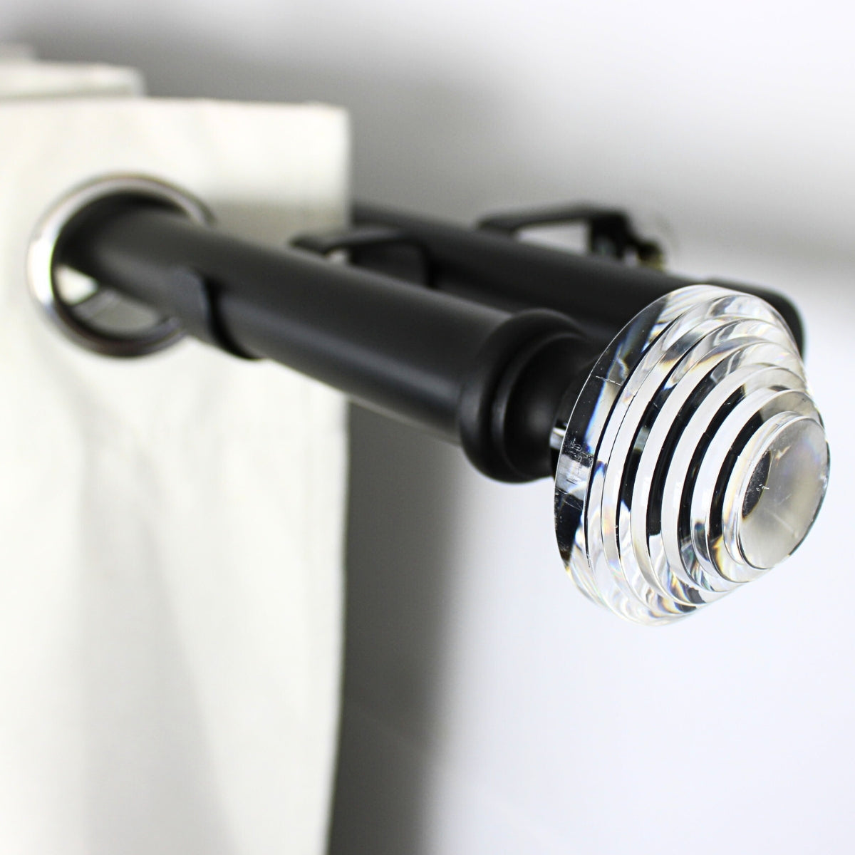 Barras De Cortina 25mm Extensibles Metálicas 120-210 Cm (NEGRO)