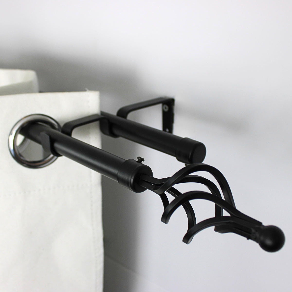 Barras De Cortina 19mm Extensibles Metálicas 120-210 Cm (NEGRO)