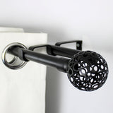 Barras De Cortina 19mm Extensibles Metálicas 120-210 Cm (NEGRO)