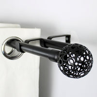 Barras De Cortina 19mm Extensibles Metálicas 120-210 Cm (NEGRO)