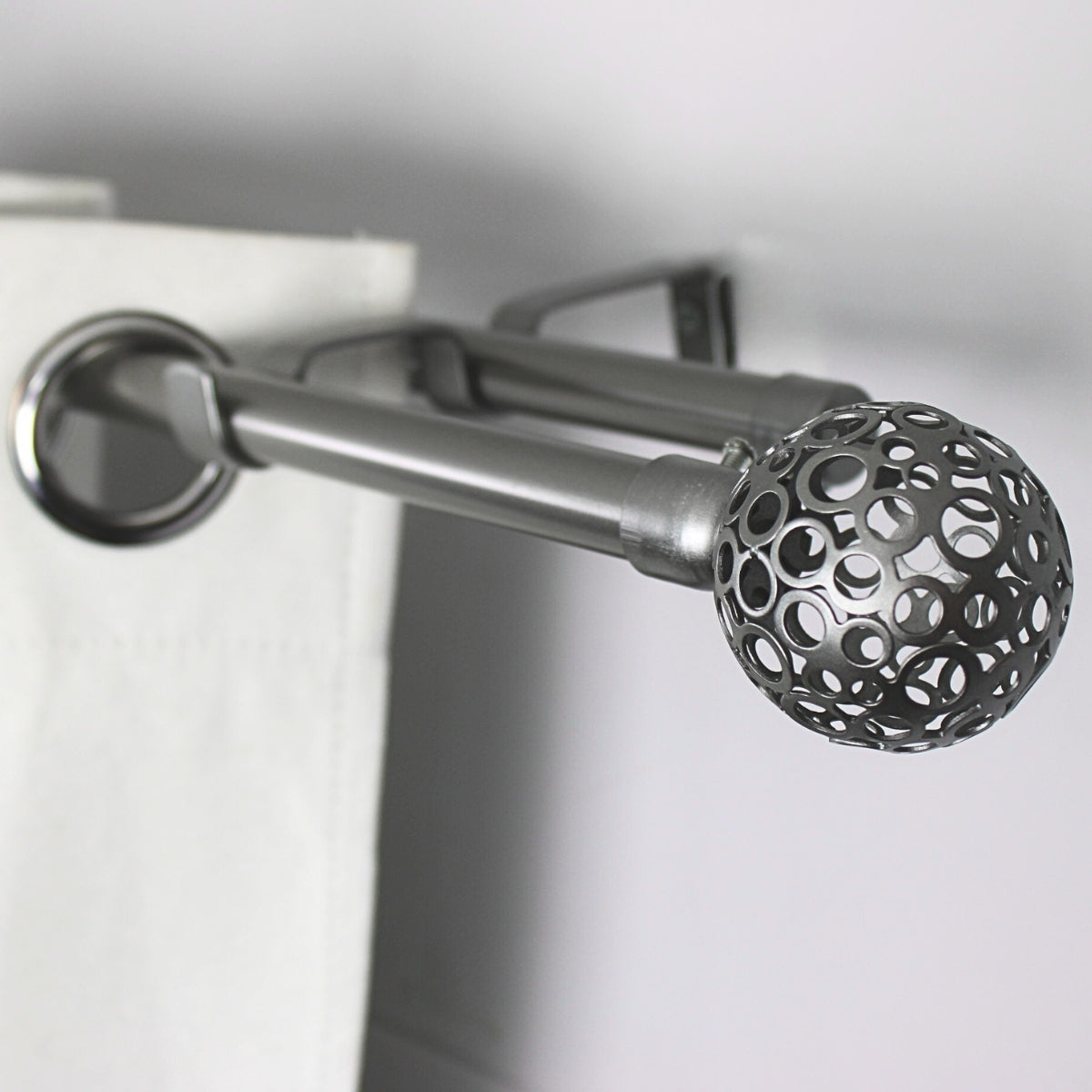 Barras De Cortina 19mm Extensibles Metálicas 120-210 Cm (PLATEADO)