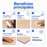 Piso Vinílico Autoadhesivo 91,44x15,24cm Antideslizante 5m2 36 piezas Beige Guiza