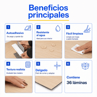 Piso Vinílico Autoadhesivo 91,44x15,24cm Antideslizante 5m2 36 piezas Beige Guiza