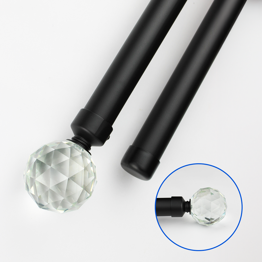 Barras De Cortina 25mm Extensibles Metálicas 120-210 Cm (NEGRO)