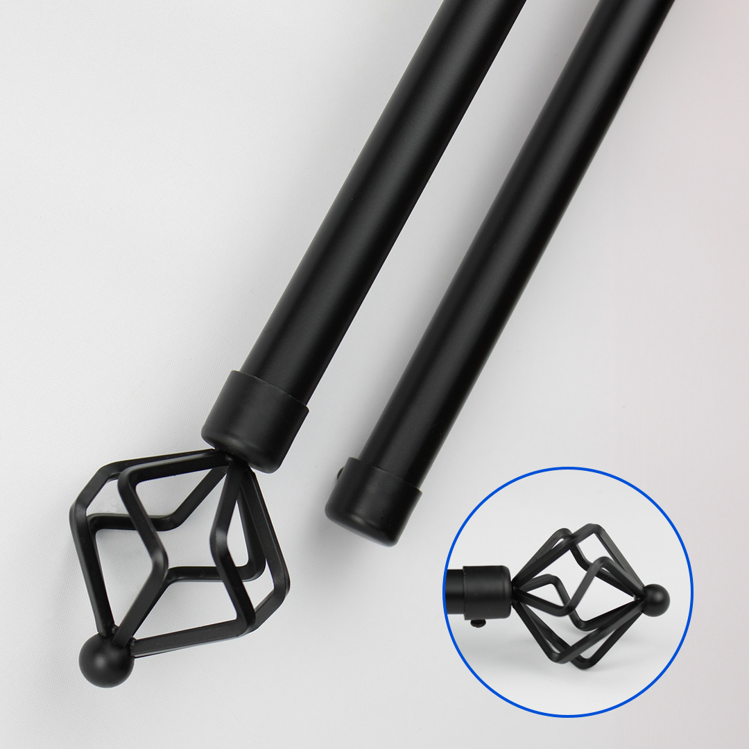 Barras De Cortina 19mm Extensibles Metálicas 160-300 Cm (NEGRO)