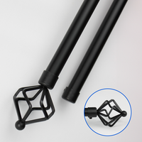 Barras De Cortina 19mm Extensibles Metálicas 120-210 Cm (NEGRO)