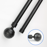 Barras De Cortina 19mm Extensibles Metálicas 160-300 Cm (NEGRO)