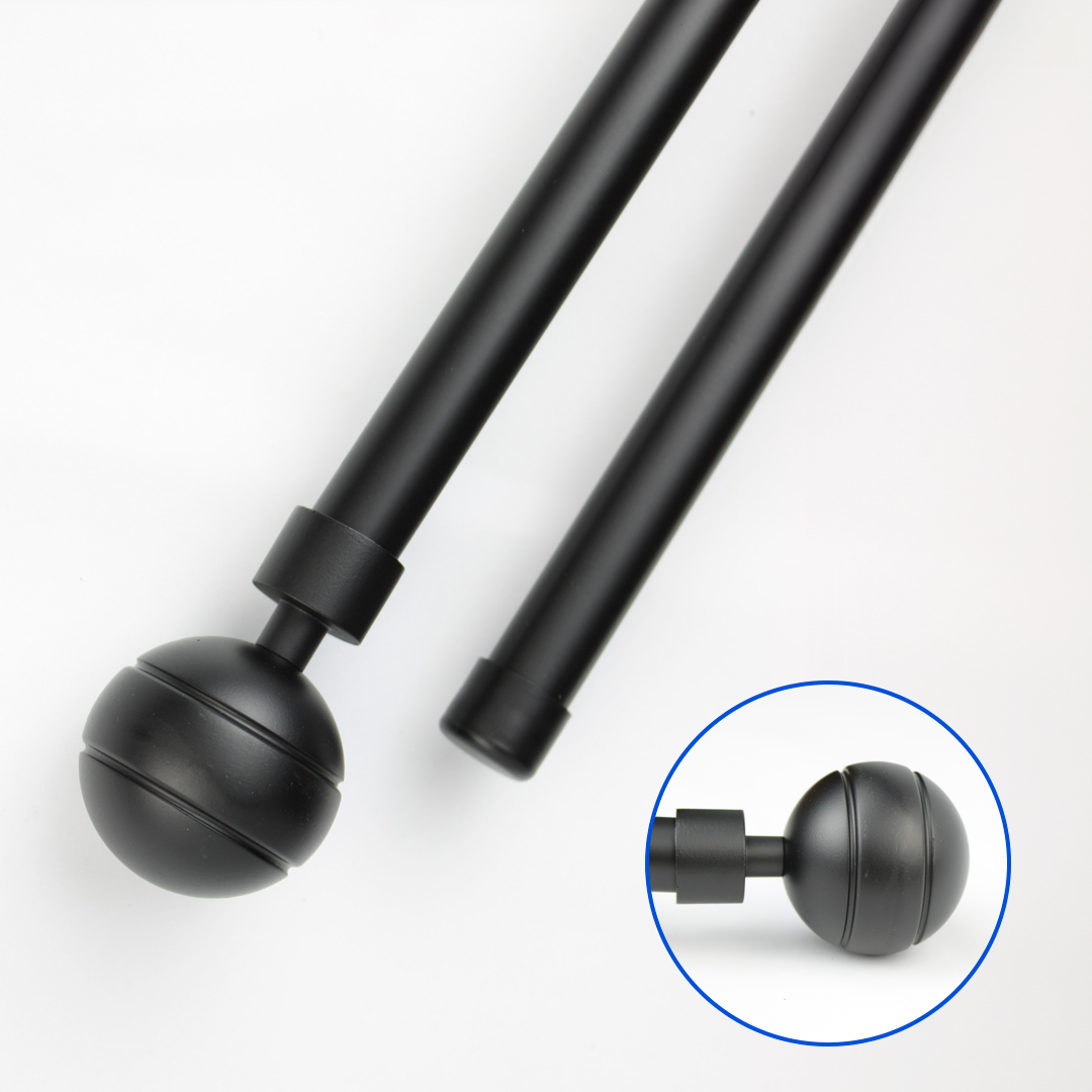 Barras De Cortina 19mm Extensibles Metálicas 160-300 Cm (NEGRO)