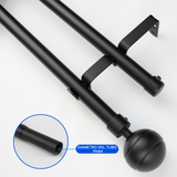 Barras De Cortina 19mm Extensibles Metálicas 160-300 Cm (NEGRO)