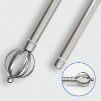 Barras De Cortina 19mm Extensibles Metálicas 120-210 Cm (PLATEADO)