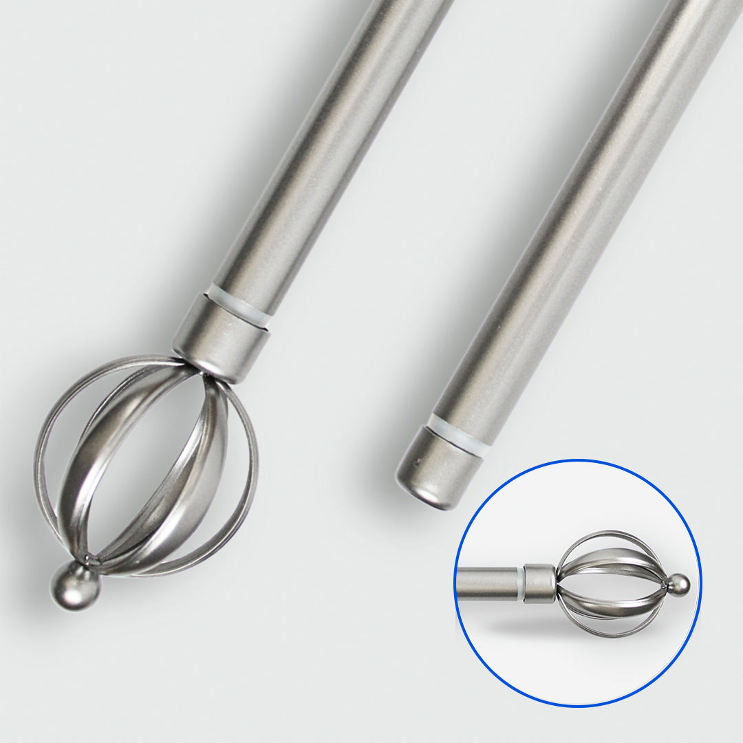 Barras De Cortina 19mm Extensibles Metálicas 120-210 Cm (PLATEADO)