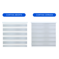 Cortina Roller Duo Blackout 80% Día Y Noche - Gris Claro
