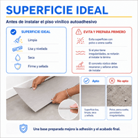 Piso Vinílico Autoadhesivo 91,44x15,24cm Antideslizante 5m2 36 piezas Gris Claro Guiza