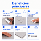 Piso Vinílico Autoadhesivo 91,44x15,24cm Antideslizante 5m2 36 piezas Gris Claro Guiza