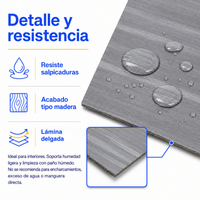 Piso Vinílico Autoadhesivo 91,44x15,24cm Antideslizante 5m2 36 piezas Gris Oscuro Guiza