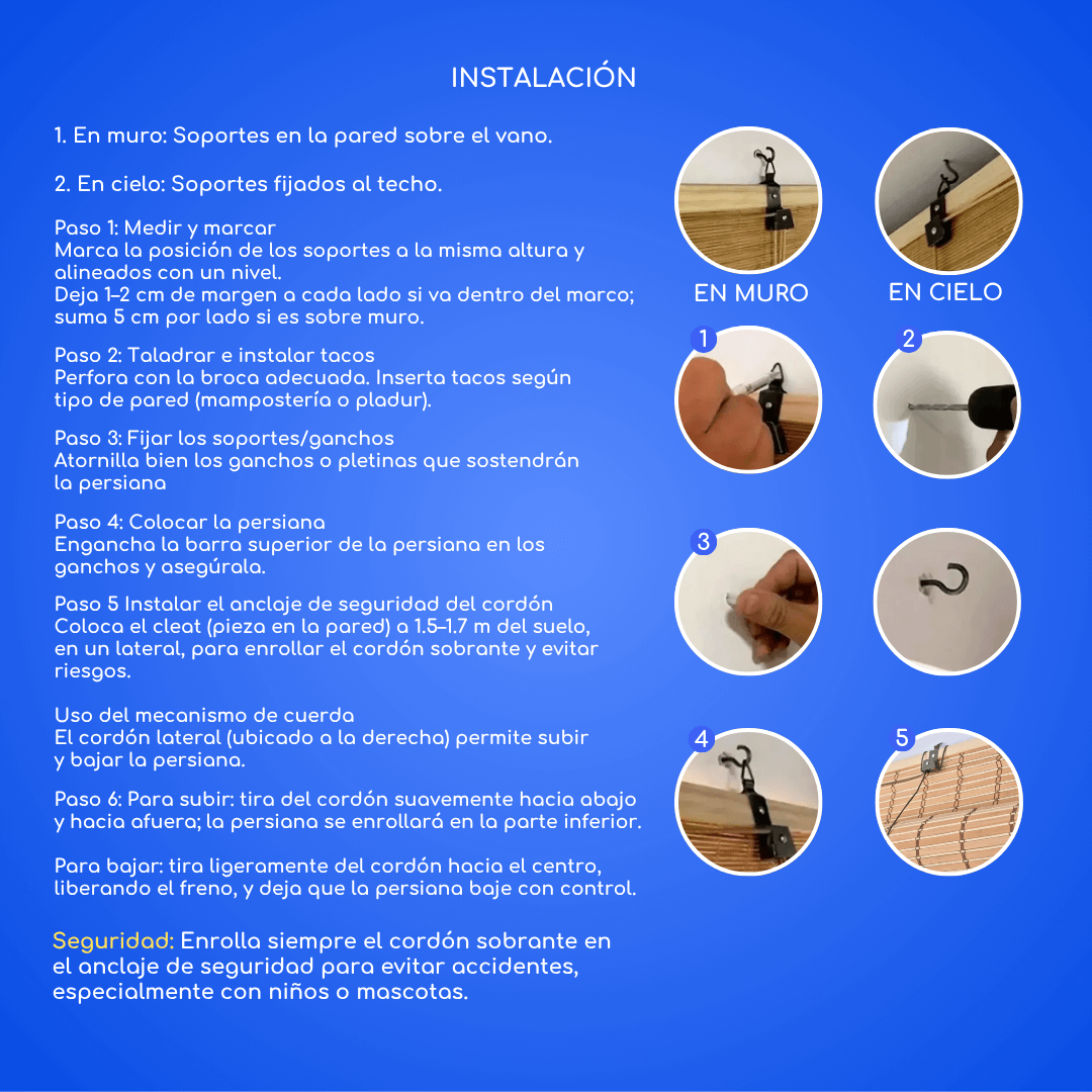 Cortina Roller Bambu Persiana Enrollable - CAFE CLARO