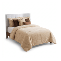 Plumón Cobertor Chiporro Premium Doble Textura Invierno Beige Guiza