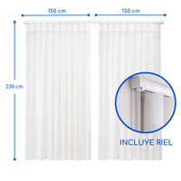 Cortina Roller Vertical 2 Paños 150 C/u Con Riel Blanca Guiza
