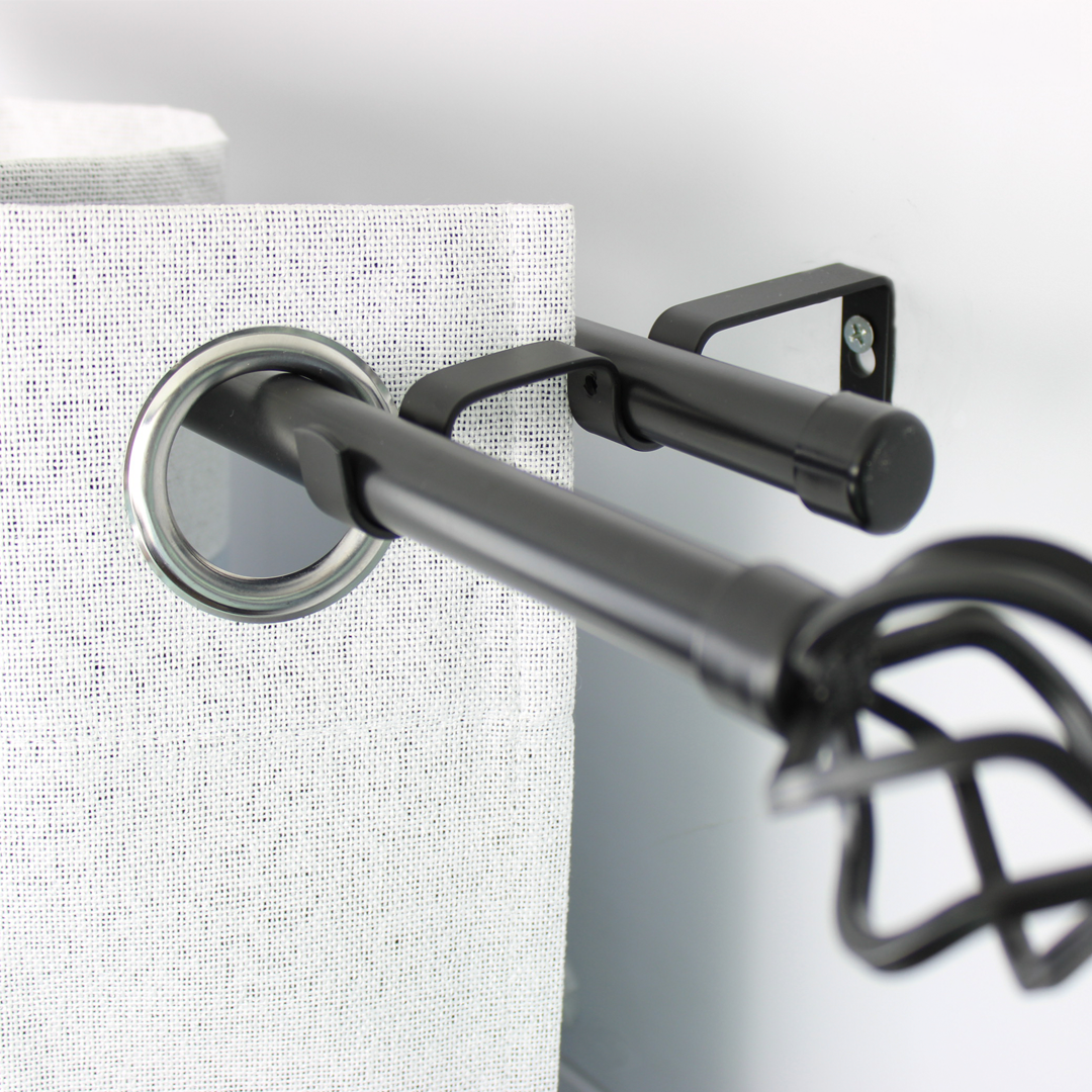 Barras De Cortina 19mm Extensibles Metálicas 160-300 Cm (NEGRO)