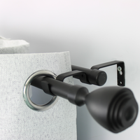 Barras De Cortina 19mm Extensibles Metálicas 120-210 Cm (NEGRO)