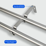 Barras De Cortina 19mm Extensibles Metálicas 120-210 Cm (PLATEADO)