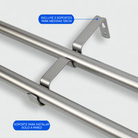 Barras De Cortina 19mm Extensibles Metálicas 120-210 Cm (PLATEADO)