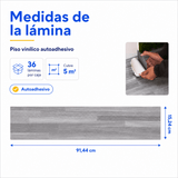 Piso Vinílico Autoadhesivo 91,44x15,24cm Antideslizante 5m2 36 piezas Gris Oscuro Guiza