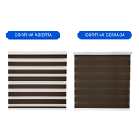 Cortina Roller Duo Dia y Noche Con Cenefa PVC - CAFÉ