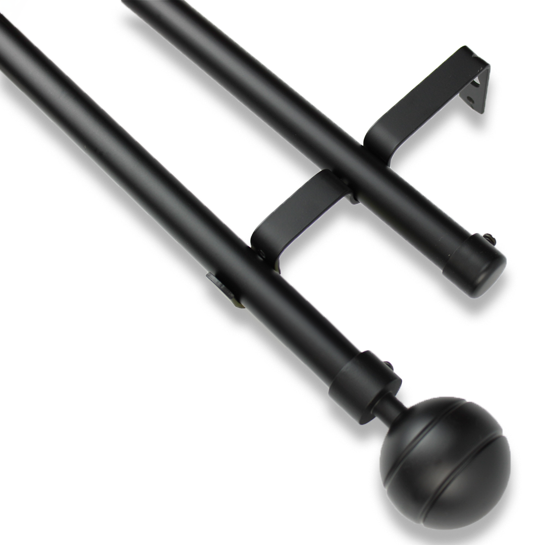 Barras De Cortina 19mm Extensibles Metálicas 160-300 Cm (NEGRO)