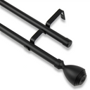 Barras De Cortina 19mm Extensibles Metálicas 120-210 Cm (NEGRO)