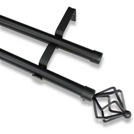 Barras De Cortina 19mm Extensibles Metálicas 120-210 Cm (NEGRO)