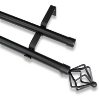Barras De Cortina 19mm Extensibles Metálicas 120-210 Cm (NEGRO)