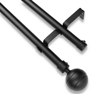 Barras De Cortina 19mm Extensibles Metálicas 120-210 Cm (NEGRO)