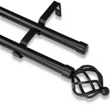 Barras De Cortina 19mm Extensibles Metálicas 120-210 Cm (NEGRO)