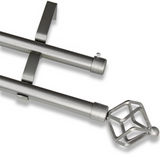 Barras De Cortina 19mm Extensibles Metálicas 120-210 Cm (PLATEADO)